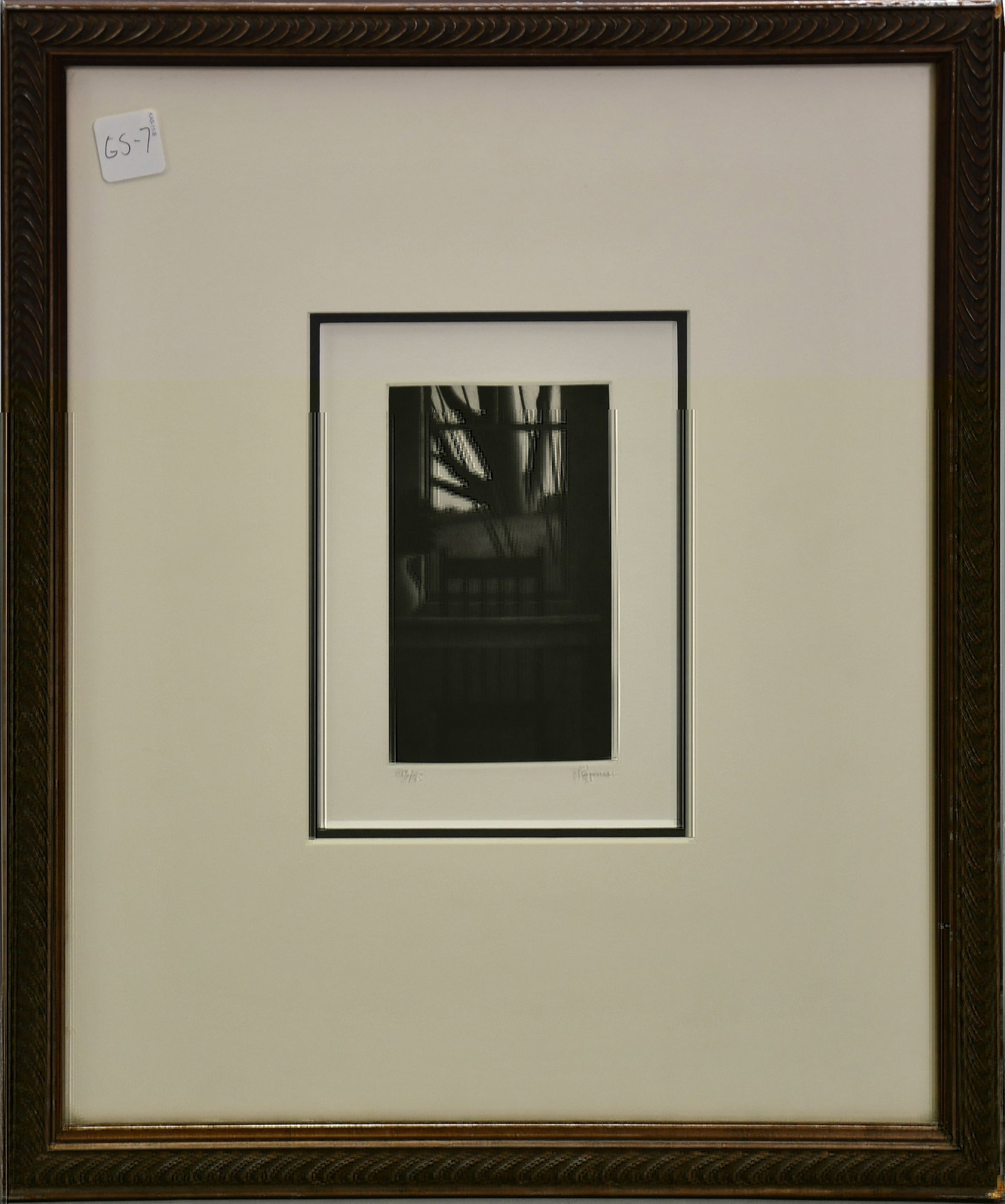 Robert Kipness (American, b. 1931) Mezzotint. Interior with large Tgree-1991. edition 13/75.  pencil (1 of 8)