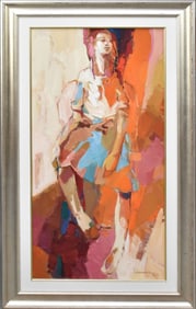 Irving Rosenzweig (American, 1915-1983) Orchestra, oil on canvas, 20 x 20" canvas, 44" x 60" overall