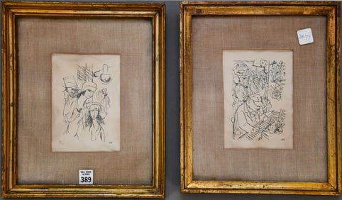 George Grosz (German-American, 1893-1959) Pair of Lithographs, signed in plate.  Limited