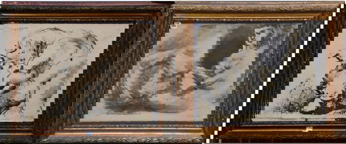 Set of 2 Picasso Lithographs, both numbered 270/500, one without glass in bad condition, sizing same