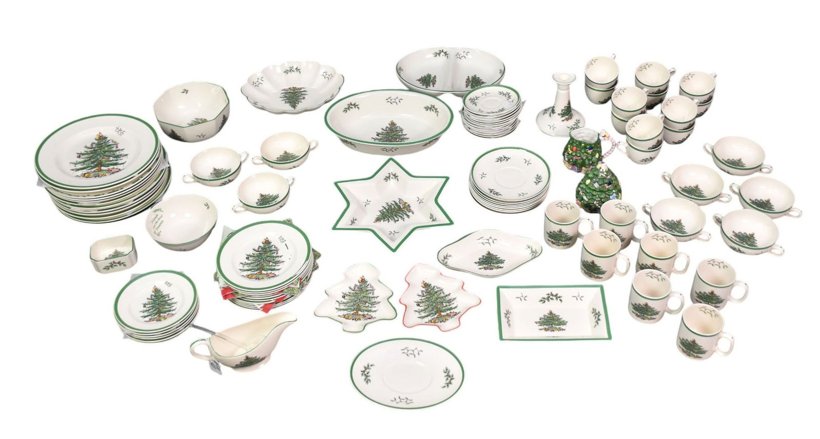Spode Porcelain Christmas Tree Dinner Set, 93 pieces (1 of 19)