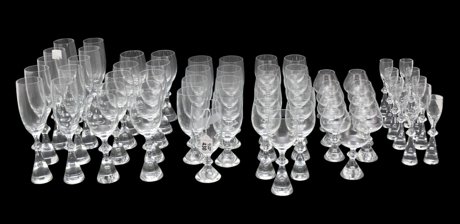Lot of Holmgaard crystal assorted stemware. 6 sizes. (1 of 13)