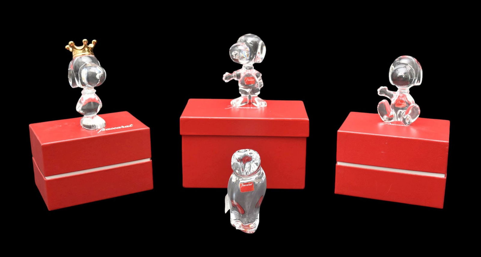 3 Baccarat crystal Snoopy's (original boxes) and 1 owl (1 of 6)