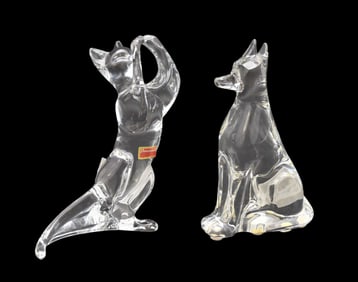 Baccarat crystal cat and dog, no boxes