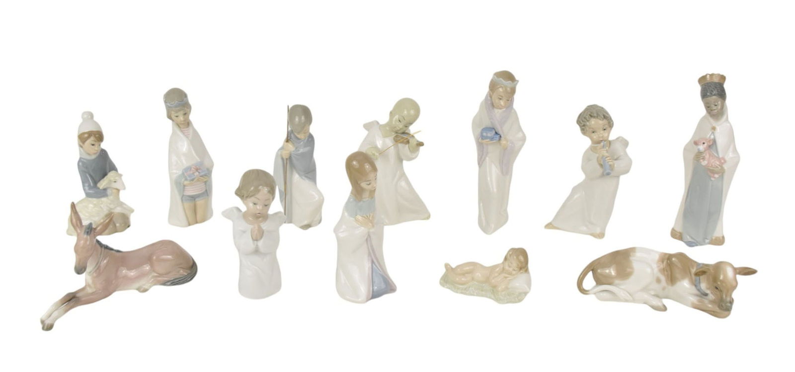 12 Lladro Porcelain Nativity Figures, 8"h tallest (fine condition) (1 of 9)