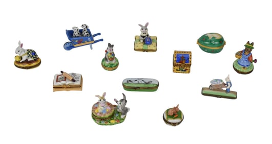 12 Limoges Porcelain Trinket Boxes