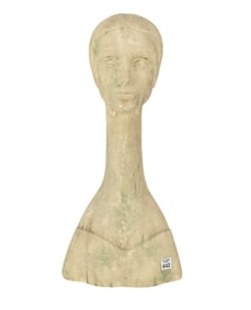 Italian Bust with Elongated Neck, Signed Bitossi, 23"h x 11"w