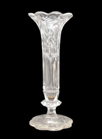 Single Cut Glass Vase, 20"H
