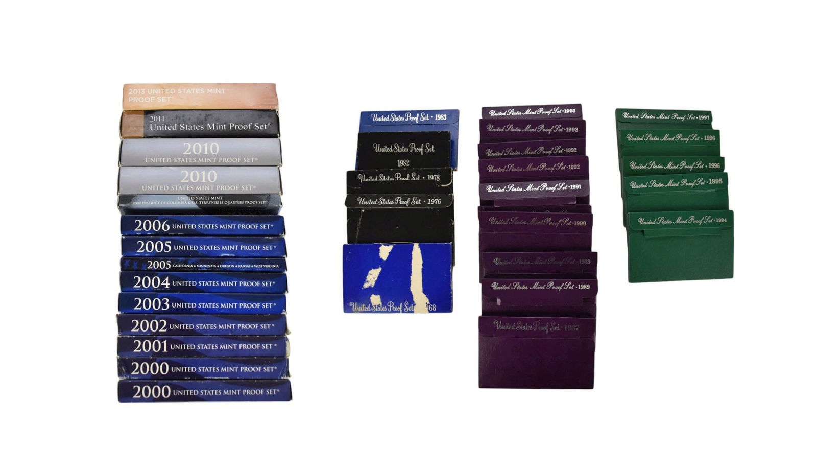 34 United States Mint Proof Set. 1968, 1976, 1978, 1982, 1983, 1987, (2) 1989, (2) 1990, 1991, (2) (1 of 19)