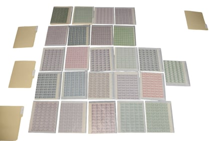 24 US Unused Full Sheet Stamps 1924 - 1936.  # 614 - 1924 1c Huguenot-Walloon Tercentenary: Ship