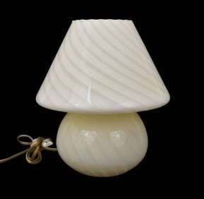 Murano Mushroom Boudoir Lamp, 11"h