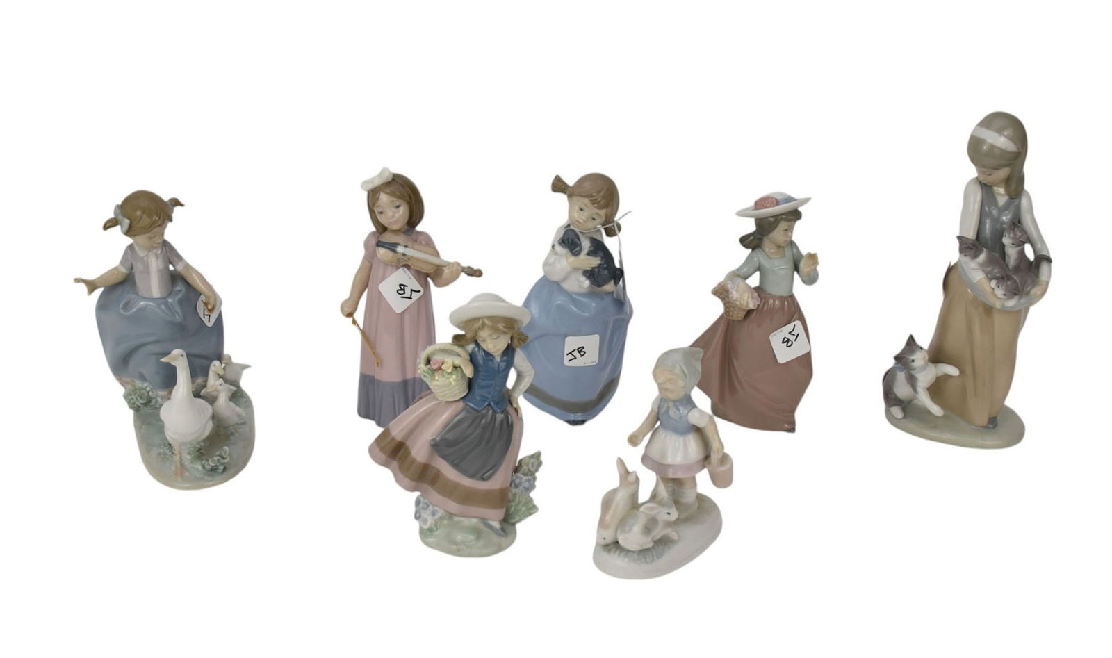 7 Porcelain Figures, 4 Marked Lladro and 3 Marked NAO (1 of 10)