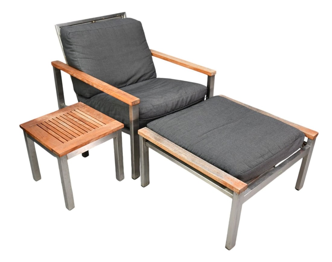 Patio Furniture, Barlow Tyrie, lounge, ottoman, 2 side tables (AS IS) (1 of 10)