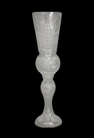 Oversized Cut Glass Vase, 37"h x 9 1/2"dia