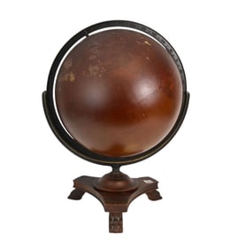 Vintage Brown Globe, 25" h