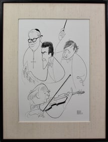 Albert Hirschfeld (AMERICAN, 1903–2003) pen and ink drawing, signed lower right