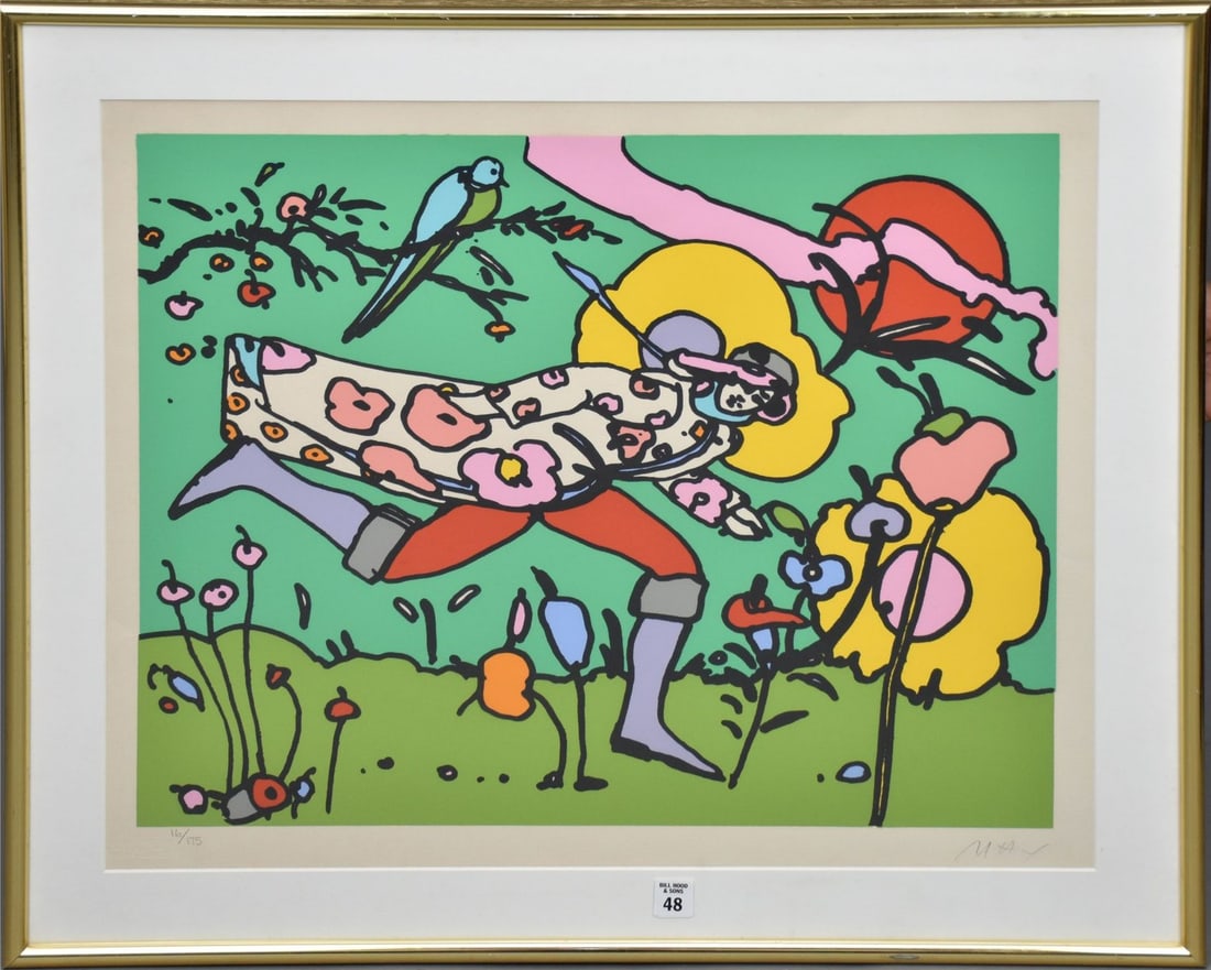Peter Max (AMERICAN, 1937) lithograph, "Royal Gardens", pencil signed lower right, 16/175, 21 1/2" x: Peter Max (AMERICAN, 1937) lithograph, "Royal Gardens", pencil signed lower right, 16/175, 21 1/2" x 25 1/2" sight size, 27" x 31" overall