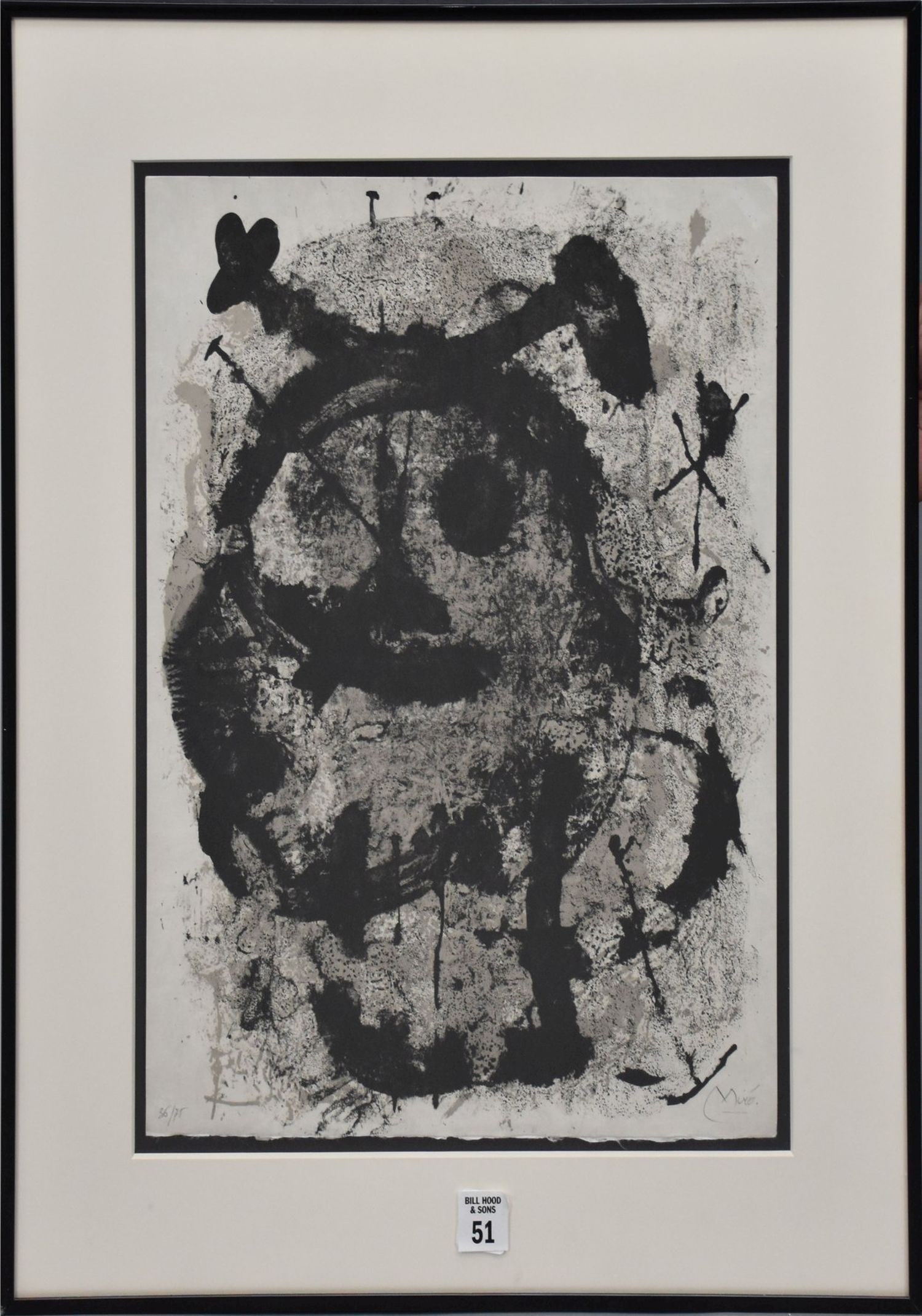 Joan Miró (Barcelona 1893–1983 Mallorca) titled "Quelques fleurs pour des amis" lithograph,: Joan Miró (Barcelona 1893–1983 Mallorca) titled "Quelques fleurs pour des amis" lithograph, pencil signed lower right, numbered 36/75 lower left, 16" x 12 3/4" paper size, 22" x 18 1/2" overall