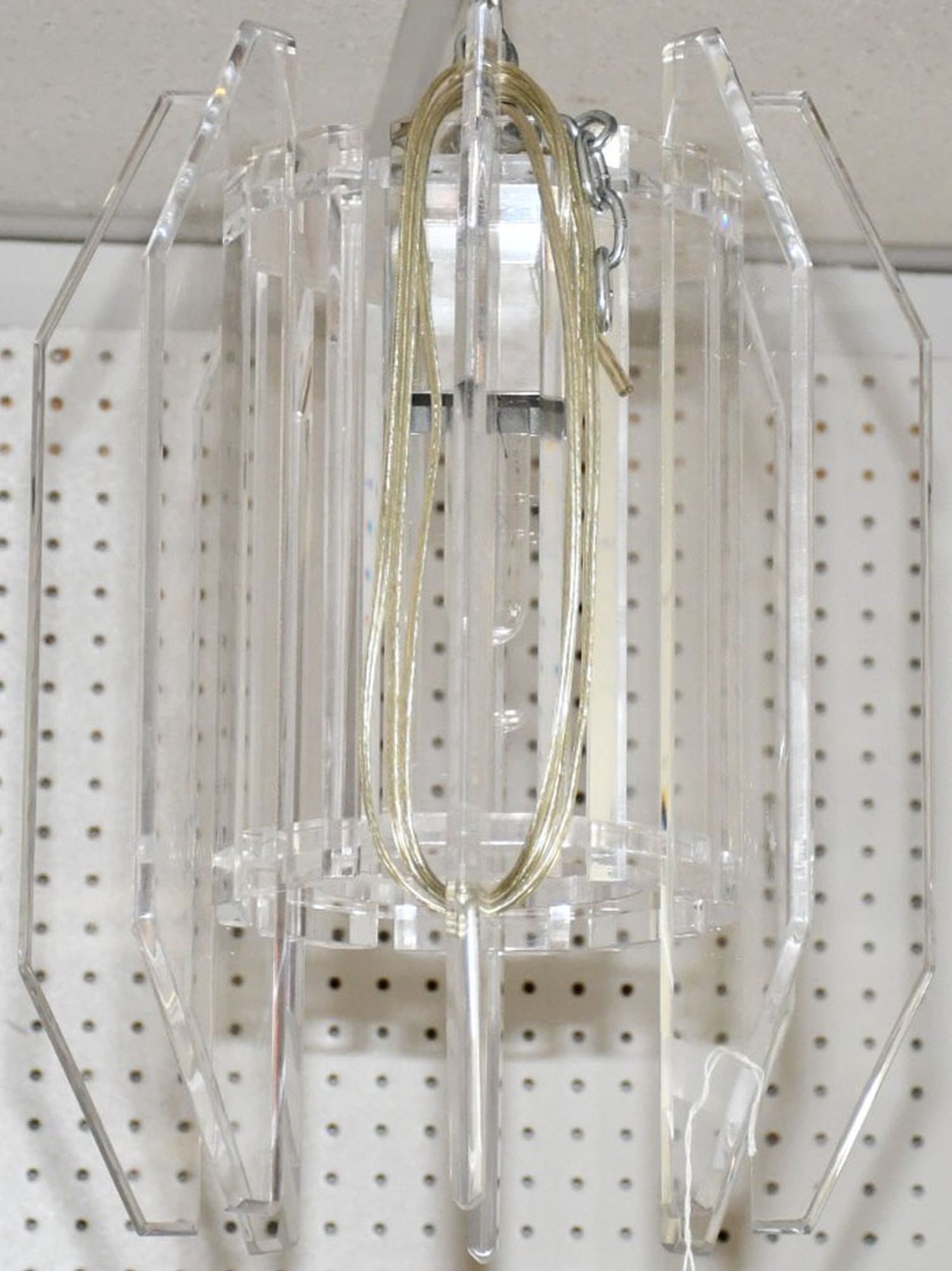 Vintage Lucite Hanging Light Fixture, 17"h x 12"w: Vintage Lucite Hanging Light Fixture, 17"h x 12"w