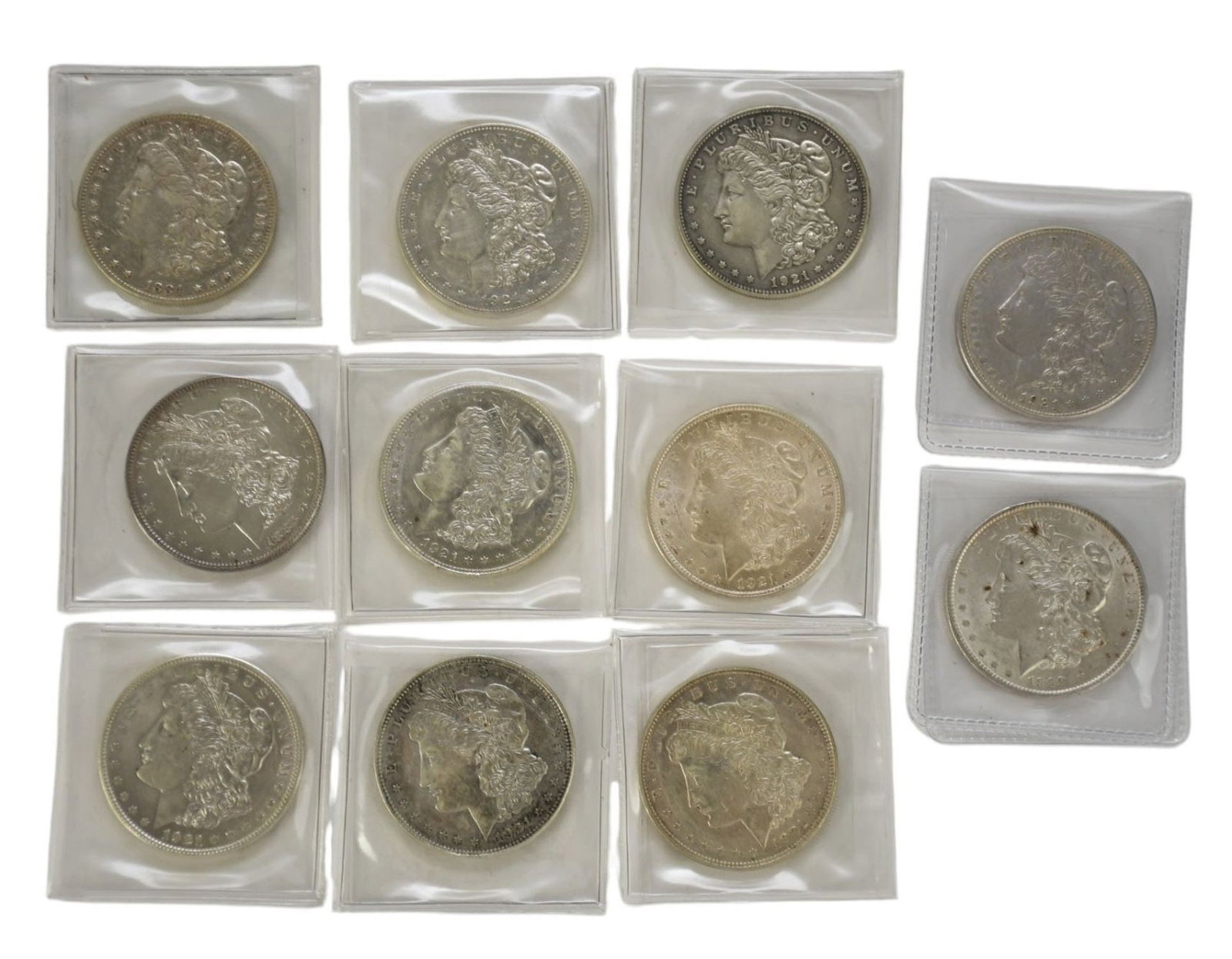 11 - Morgan Silver Dollar (1878-1921) 1883, 1884, 1889 and (8) 1921: 11 - Morgan Silver Dollar (1878-1921) 1883, 1884, 1889 and (8) 1921