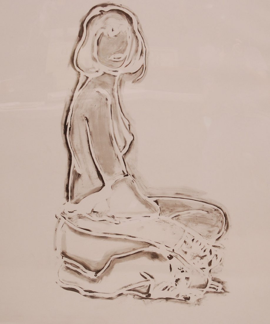 Tom Wesselmann (American 1931 - 2004) Lithograph,: Tom Wesselmann (American 1931 - 2004) Lithograph, Seated Nude, pencil signed & numbered 5/6, paper size 47" x 39" Excellent Conditon, glare & reflection is on the plexiglas
