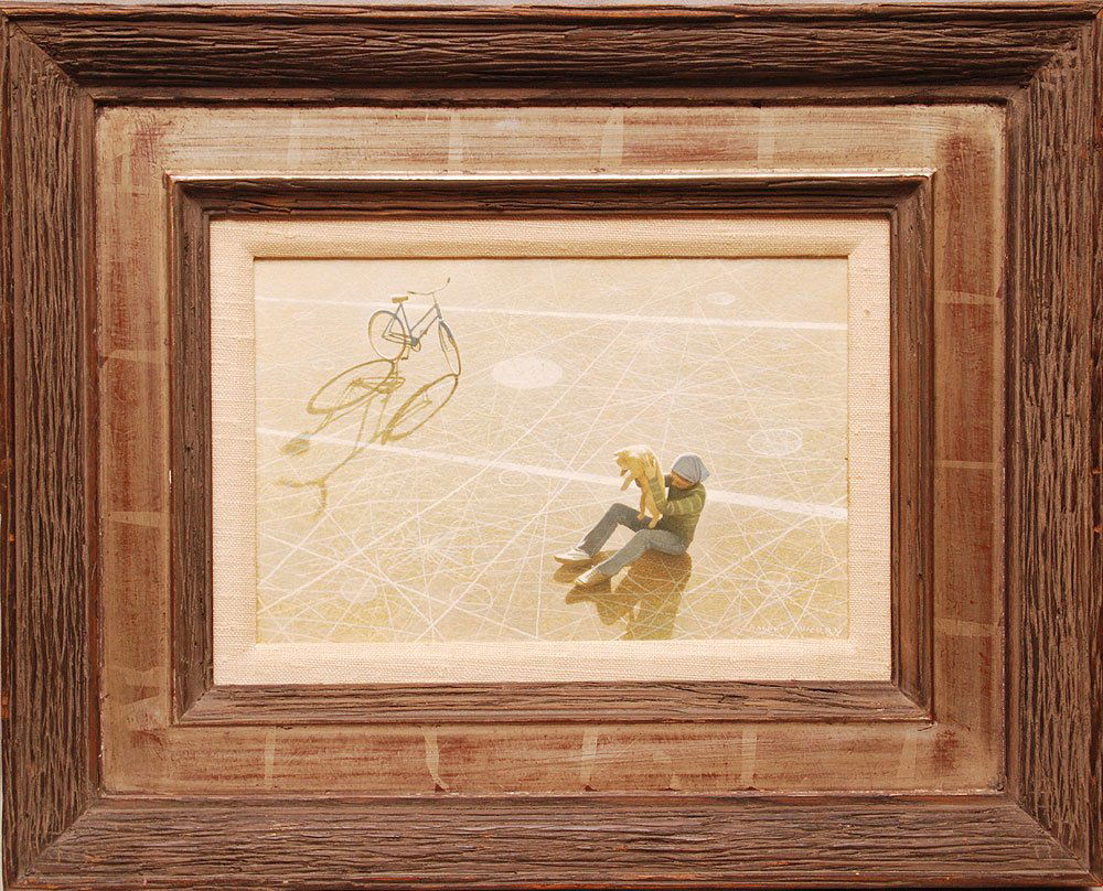 Robert Remsen Vickrey (American 1926-2011) Lucy: Robert Remsen Vickrey (American 1926-2011), “Lucy and Tabitha”, tempera on board, measuring 8” by 12”, signed lower right, and matted and framed. In good condition. Listed artist. Has Midtown