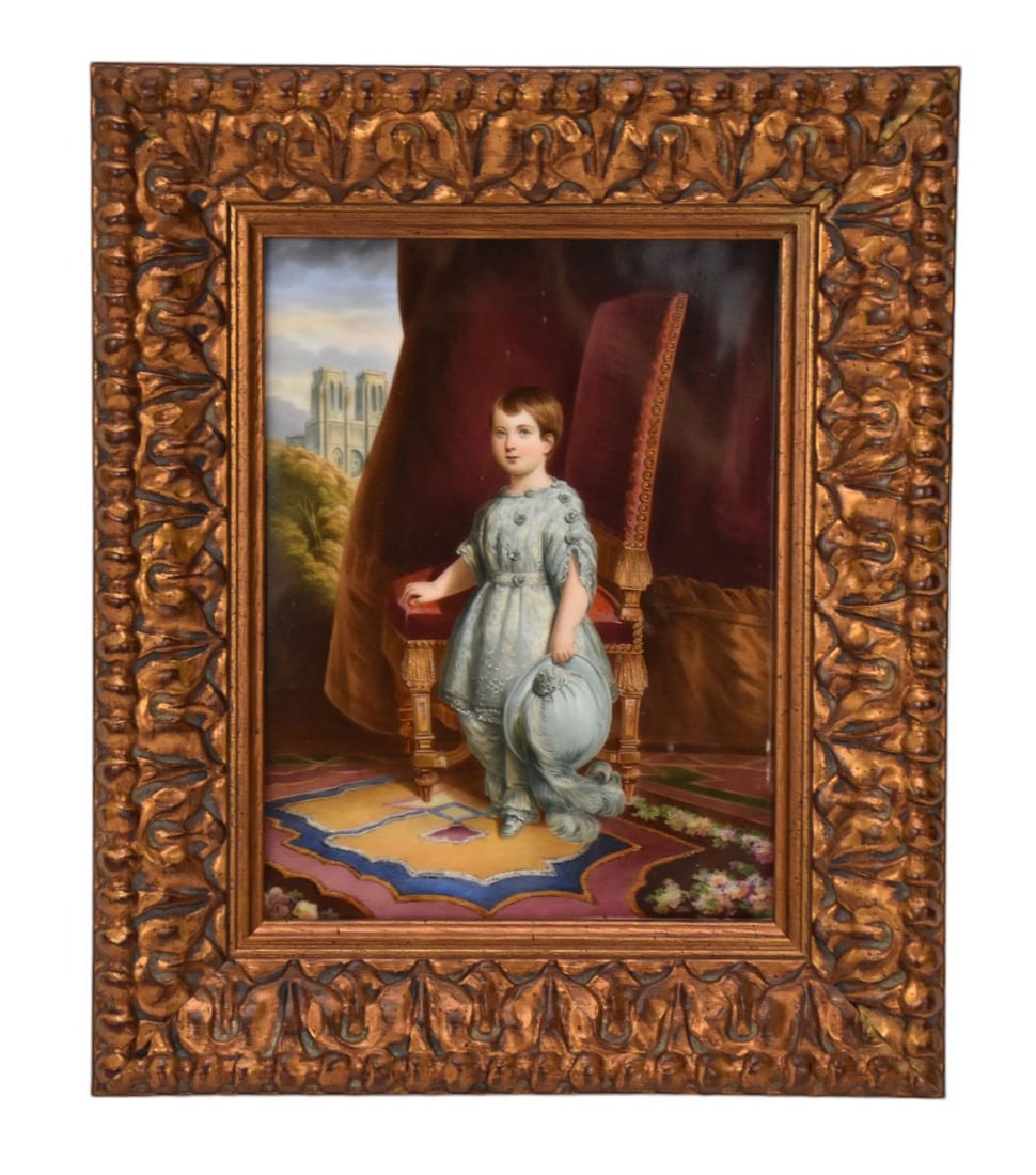 Continental Porcelain Plaque of Bourbon Prince, C. 19th Century - Finely painted rectangular plaque (1 of 7)
