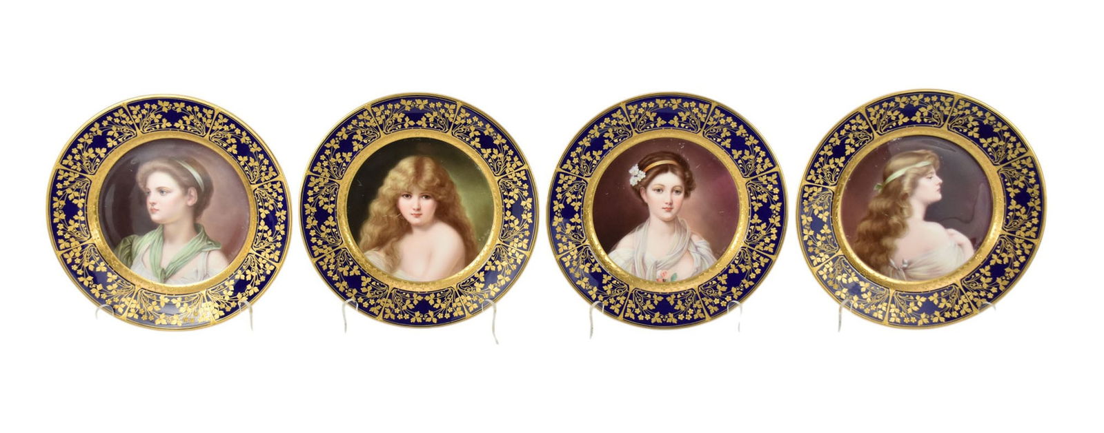 Four Transitional Ceramic Arts Co./Lenox Cobalt Portrait Plates, C. 1905 - Retailed for Tiffany & (1 of 13)