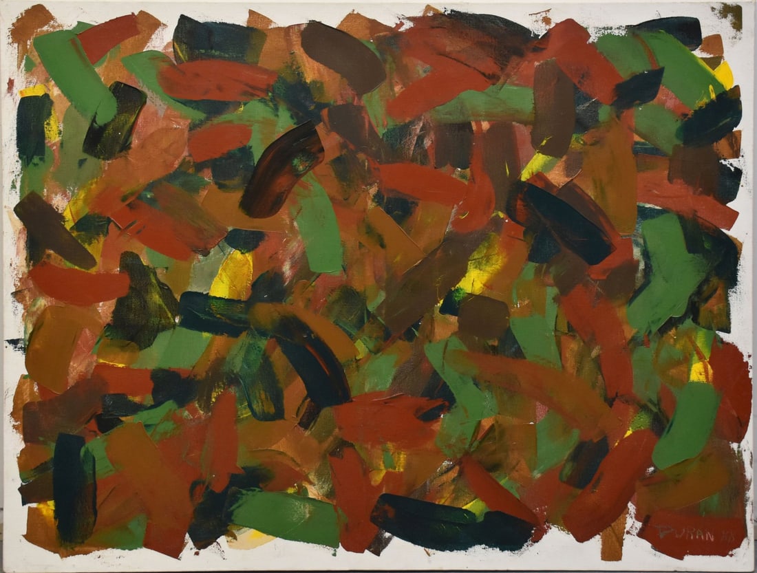 Modern / Contemporary Abstract oil on canvas, signed Duran ' 88.  35 x 46 inches (1 of 7)