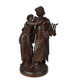 19th Century French Gilt Tole Urn Depicting Orpheus 19th Century French Gilt Tole Urn Depicting Orpheus