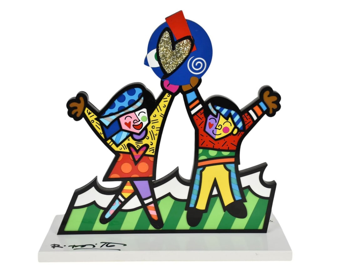 Romero Britto (Brazilian, b. 1963) "Circle of Love" Sculpture - Large Version, Signed on the base by (1 of 7)