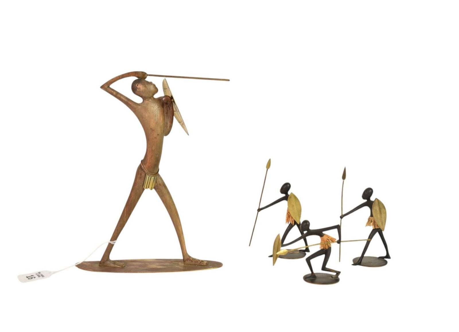 Four Hagenauer Austria Bronze Tribal Figures, C. Mid-20th Century - A group of four  vintage (1 of 12)