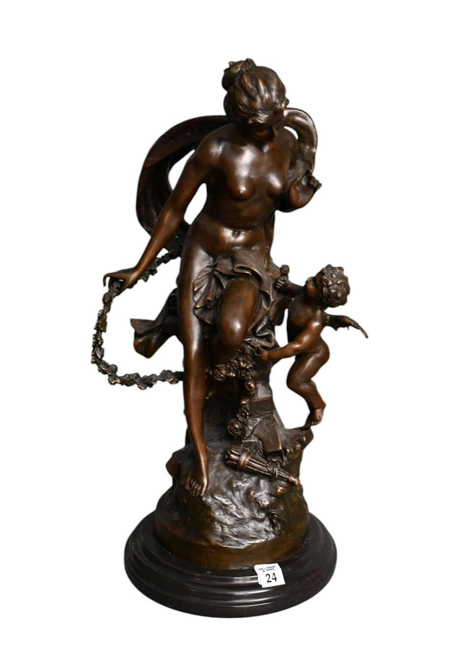 Bronze Sculpture after Math Moreau, Benus disarming Cupid,  20h x 10 wide (1 of 10)