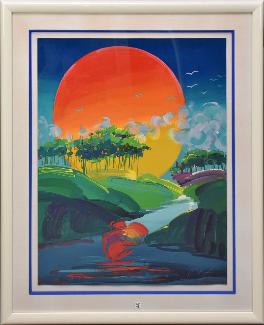 Peter Max, lithograph, "Without Borders (1991)" 157/300, hand signed lower right, embossed blind (1 of 4)