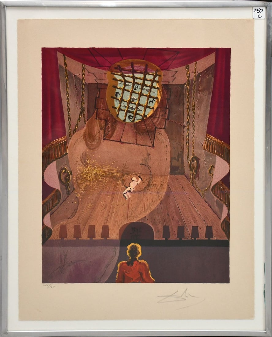 Salvador Dali (1904 - 1989) colored lithograph, 142/160, The Prison" from "Misfortune's Mistake, 25 (1 of 5)