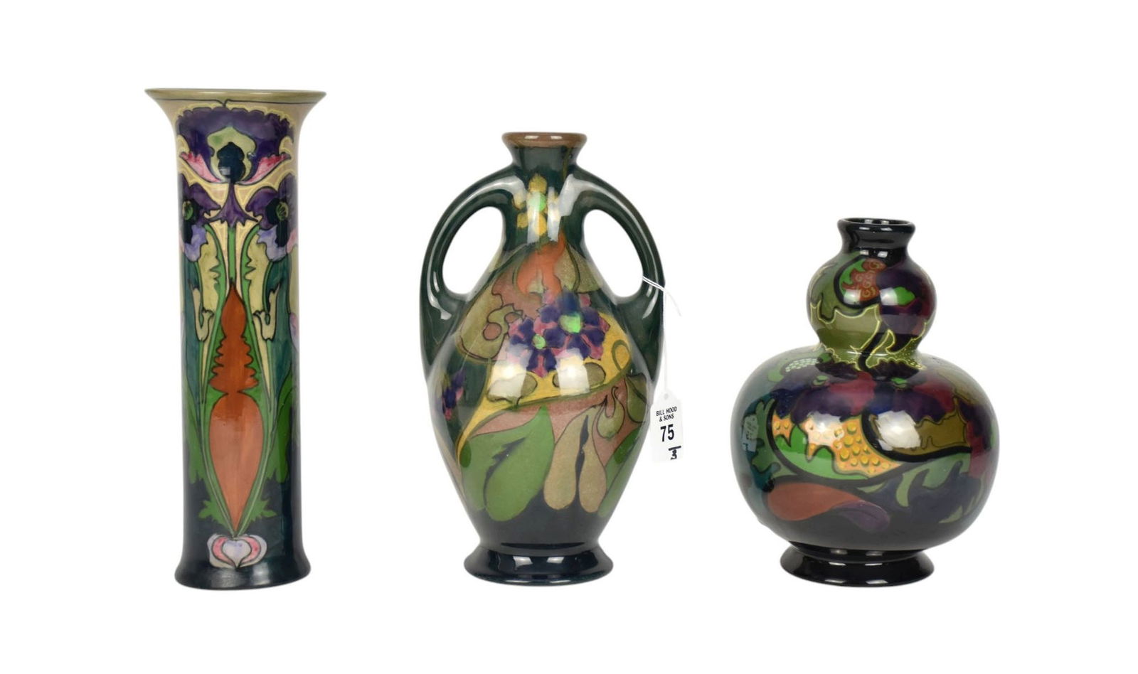 Three Zuid-Holland Gouda Art Nouveau Pottery Vases - Dutch, c. Early 20th Century. Plateelbakkerij (1 of 12)
