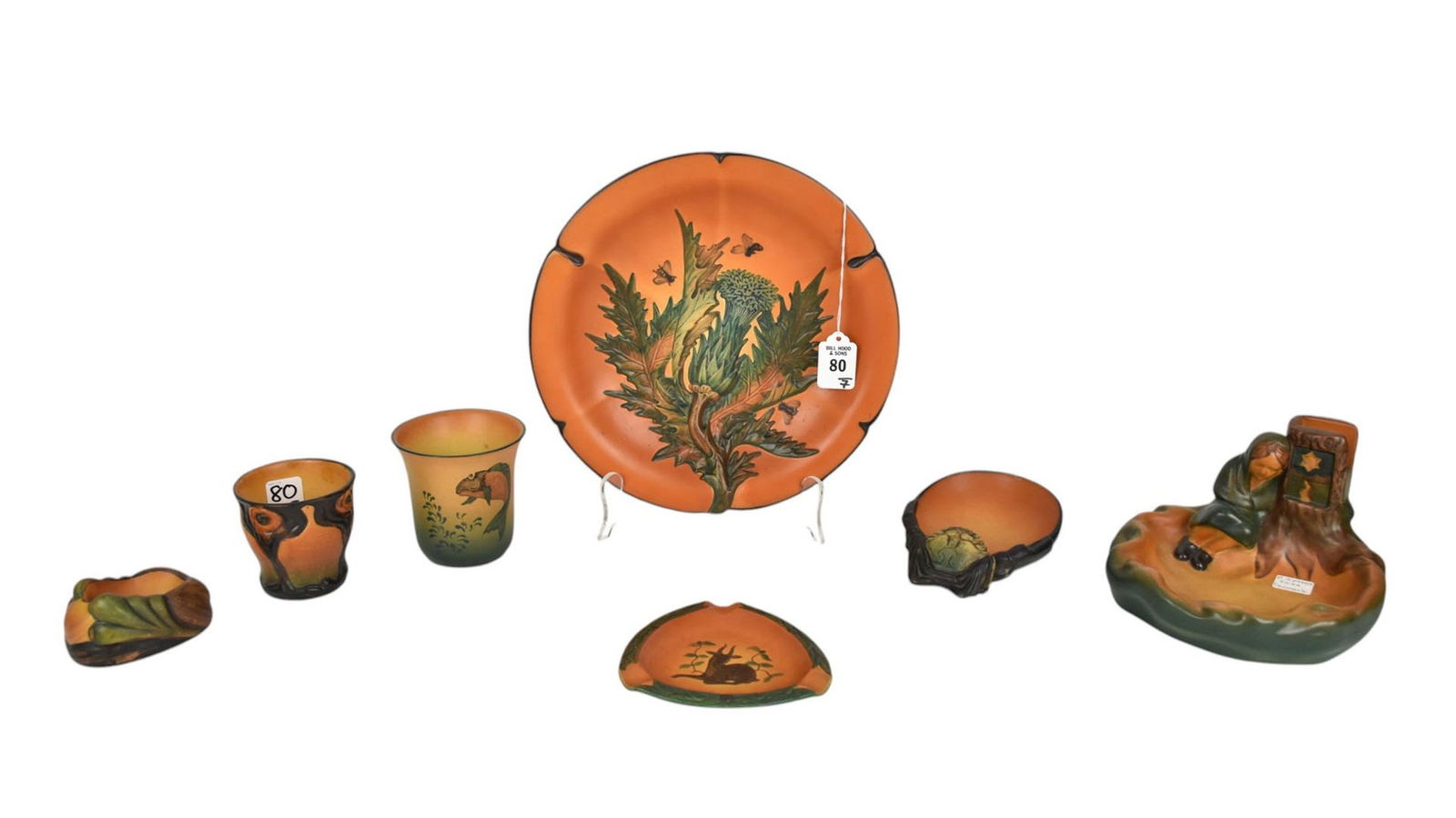 Collection of Seven P. Ipsens Enke Pottery Pieces, Denmark, C. 1920s - Group of Danish art pottery. (1 of 15)