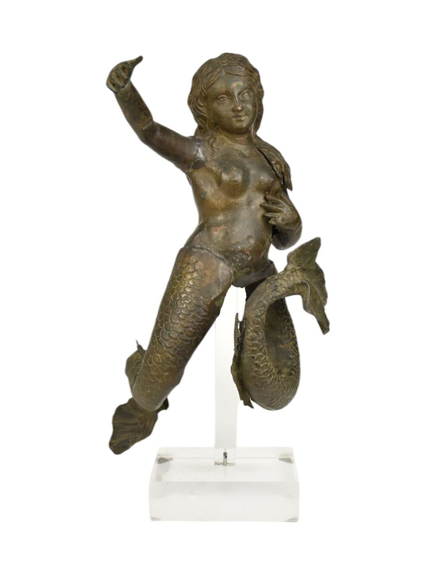 Early Bronze Figure of Scylla - Possibly Hellenistic period. Copper alloy with some traces of (1 of 12)