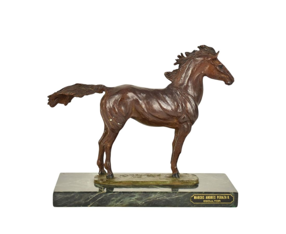 Marcos Andres Peraza (Mexican, 1922-1998) Bronze Horse Sculpture - A patinated bronze sculpture of a (1 of 8)