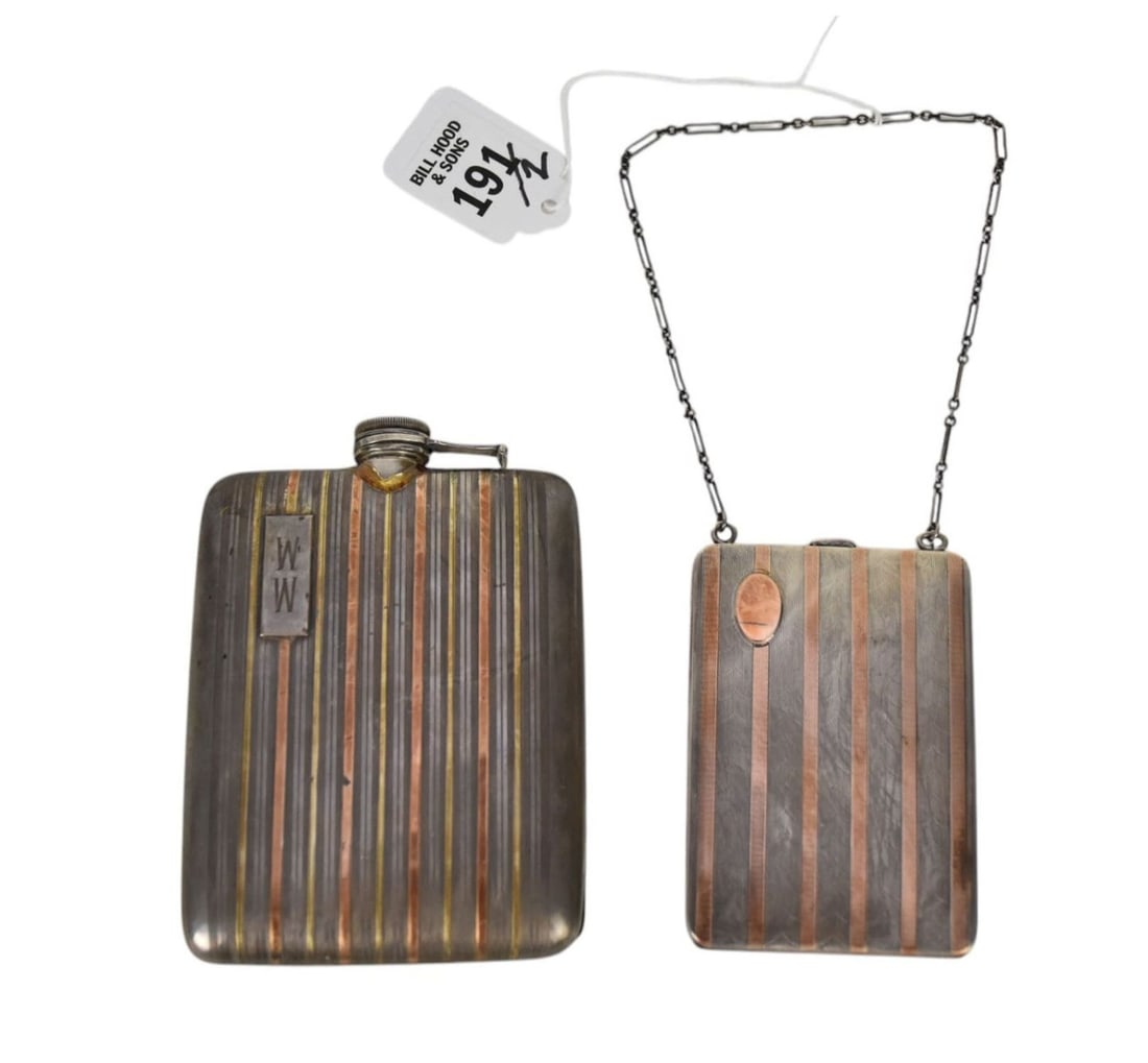 2 Vintage Ladies Novelty Pieces, Silver & 14Kt Gold, Change Purse with Chain (3 3/4"h x 2"h) AND (1 of 10)