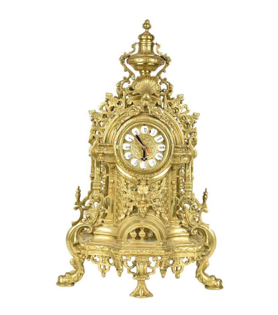 Gilded Bronze Shelf Clock, 23"h x 17"w (Glass Front Missing) (1 of 11)