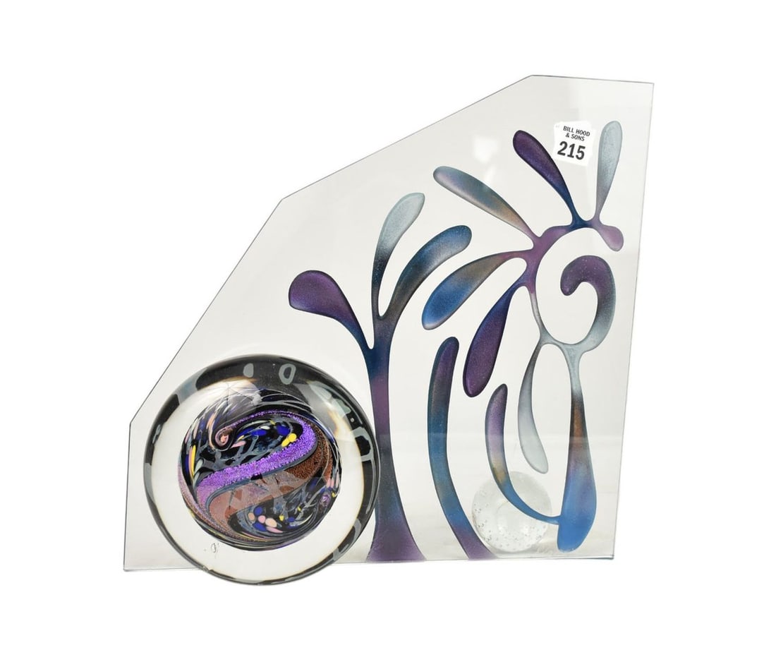 Art Glass Modern Abstract Sculpture, "Oops" - Signed Illegibly, titled "Oops". 13 3/8" h x 13 3/4" (1 of 7)