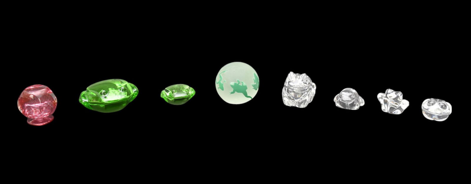 8 Crystal Frog Pcs, incl; 2 Green Val St. Lambert, Waterford, Daum, Steuben, Signed Frog Paperweight (1 of 16)