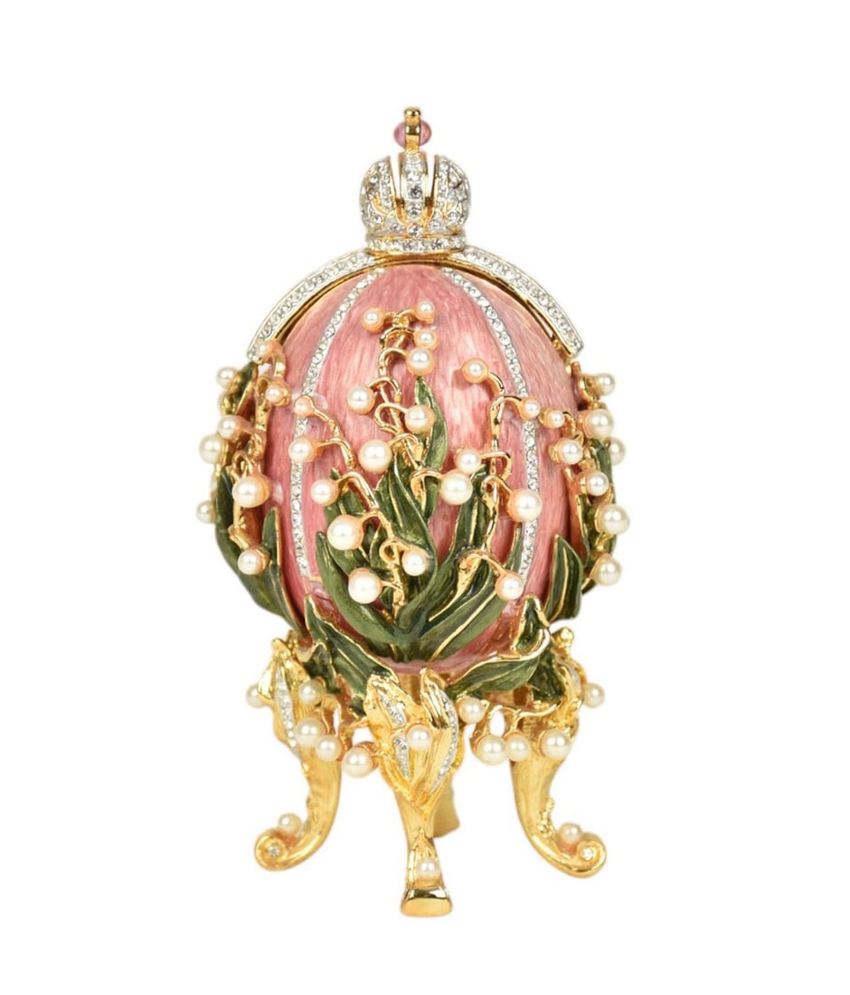 Lilies of the Valley Faberge Style Egg - Contemporary Faberge Imperial Lilies of the Valley Enamel (1 of 9)