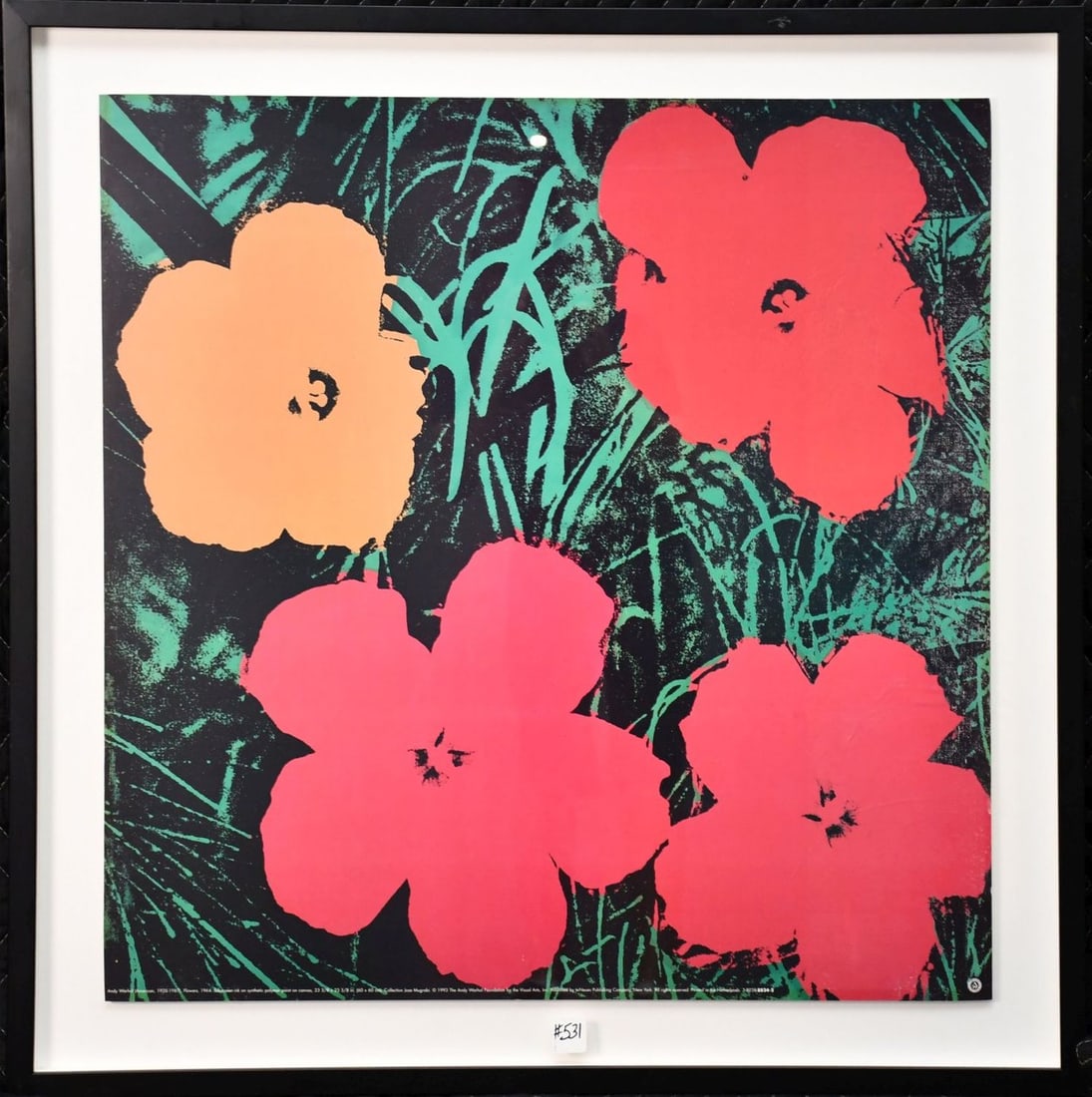 Andy Warhol Flowers Print, 25-3/4 x 25-3/4 (1 of 10)
