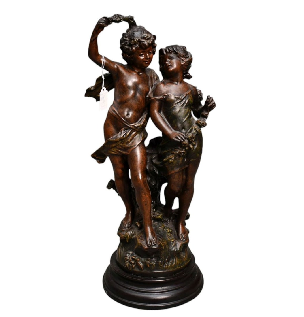 Composition Figural Group Sculpture After Moreau - Composite sculpture of a young courting couple, (1 of 7)