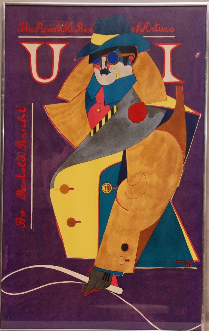 Richard Lindner (AMERICAN/GERMAN, 1901-1978) THE R: Richard Lindner (AMERICAN/GERMAN, 1901-1978) THE RESISTABLE RISE OF ARTURO BY BERTOLD BRECHT Offset Lithograph Size Height 29.9 in.; Width 19.9 in. / Height 76 cm.; Width 50.5 cm.