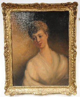 After Sir Luke Fildes (British, 1843-1927), Portr: After Sir Luke Fildes (British, 1843-1927), Portrait of Nina Hill, Oil on Canvas, Height: 27.5" Width: 22"