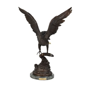 After Jules Moigniez (French, 1835-1894) "Eagle" Bronze - A patinated bronze sculpture depicting an
