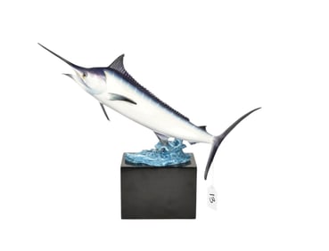 Royal Worcester Blue Marlin, bottom reads Blue Marlin Modelled by Ronald Van Ruyckevelt- 1965  #335,